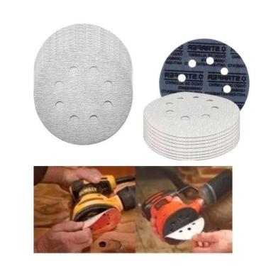 Imagem de Kit 10 Disco de Lixa Pluma Branco 150mm Grão 220 - Starfer