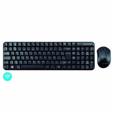Imagem de Kit Combo Teclado e Mouse Sem Fio Compacto Multimídia Conexão Usb 1200