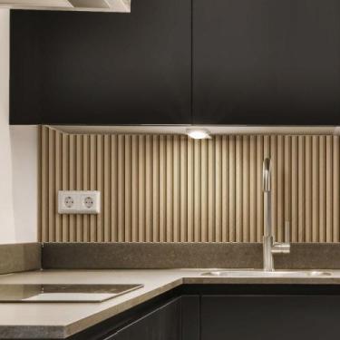 Imagem de Painel Ripado de Madeira Prime PVC Maranta Nogal Champagne 2,9mX16cm -