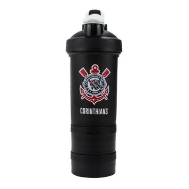 Imagem de Garrafa Shakeira Mola 2 Compartimentos 500ml  Corinthians - Mileno