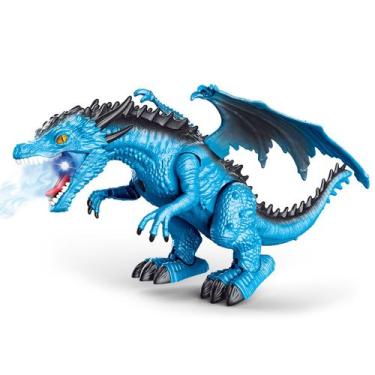 Imagem de Dragão de Brinquedo Com Controle Anda Emite Som Replay Kids, Azul