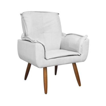 Imagem de Poltrona Decorativa Estofada Para Hall de Entrada Emília Plus Suede Br
