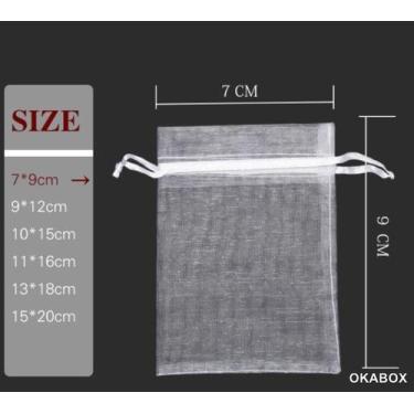 Imagem de Saquinhos de organza Tule Fita cetim 7X9 CM (1000 Unidades) - OKABOX