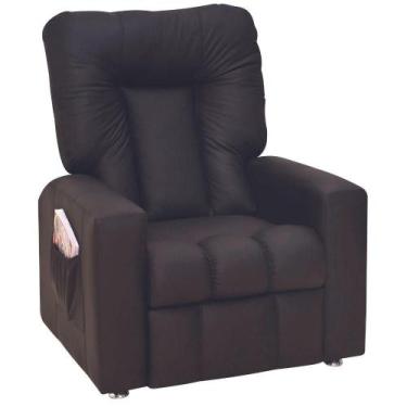 Imagem de Poltrona de Descanso do Papai Reclinável em Tecido Sintético Preto Xtz