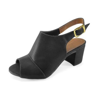 Imagem de Sandália Feminina Tamanco Salto 6cm Bota Botinha Dia a Dia Cores JCL S