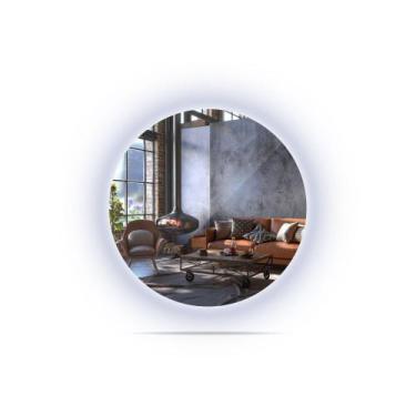 Imagem de Espelho Redondo Com Led Sem Fio 60x60cm Lapidado Decoração - Lar Decor