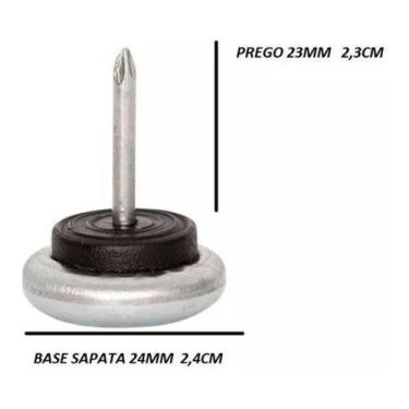 Imagem de Sapata Prego Pé Deslizante D24 P/móveis Kit 50 Peças - comercial olv