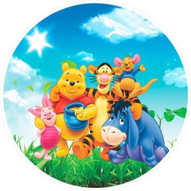 Imagem de Capa para Painel Redondo Ursinho Pooh Tecido Sublimado Veste Fácil 1,5