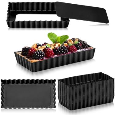 Imagem de Tessco 16 formas de mini torta com fundo removível antiaderente quiche mini formas de t...