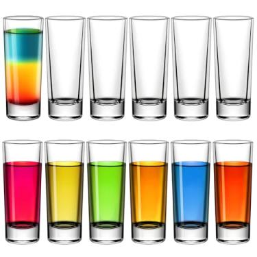 Imagem de eispap Copos de shot de 59 ml com base pesada, copos pequenos para bebidas alcoólicas e espirituosas, copos duráveis de barra de tequila para doses de álcool e café expresso, conjunto de copos