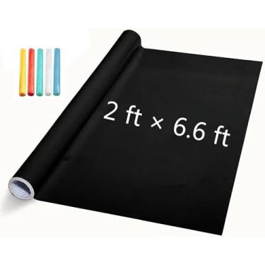 Imagem de Papel de parede adesivo para quadro de giz para papel de parede de papel de parede para descascar e colar (2 m x 2 m, preto)