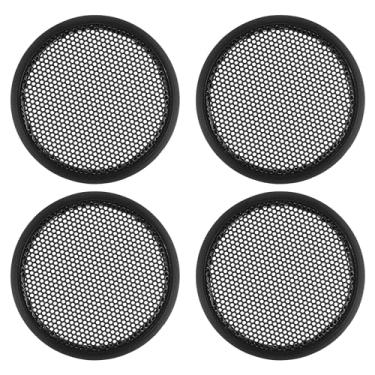 Imagem de ACROPIX Capa universal de grade de alto-falante de carro de 3,8 cm redonda de malha de 1,5 polegada caixa protetora de alto-falante de áudio para subwoofer preto - pacote com 4