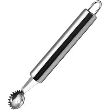 Imagem de Removedor de hastes prateadas para abacaxi, morango, tomate, cereja, aço inoxidável, descaroçador, removedor de caule, folhas de fruta, utensílios e gadgets de cozinha