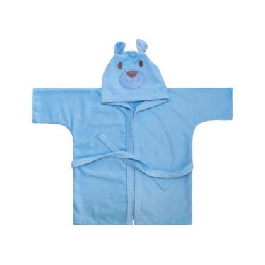 Imagem de Roupão de banho infantil bichinhos liso c/ capuz baby-joy - BABY JOY, 