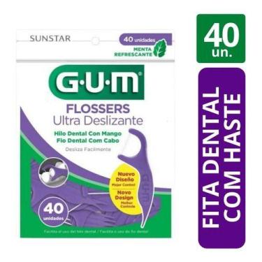 Imagem de Fio Dental C/ Cabo Lilás Flossers Gum Ultra Deslizante C/40