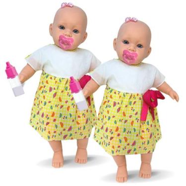 Imagem de Kit 2 Bonecas Bebê Gabi + Mamadeira Mágica - Super Toys
