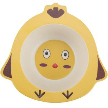Imagem de Prato Decorado para Bebê Fibra de Bambu - Bene Casa, Amarelo