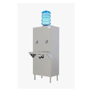 Imagem de Bebedouro Industrial de Coluna 50 litros com Suporte de Galão Blue, 2 Torneiras, 220V