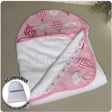 Imagem de KIT 2 Toalhas de Banho Capuz Bebê Estampas - Monzilo Baby Kids, Balão 