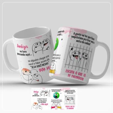 Imagem de Caneca Flork Amiga eu tava pensando aqui se alguém chegar em você e fa