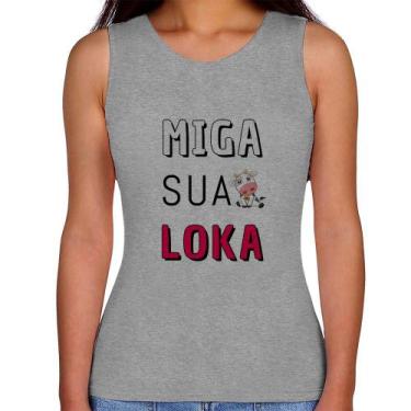 Imagem de Regata Feminina Miga Sua Loka - Foca na Moda, Cinza, GG