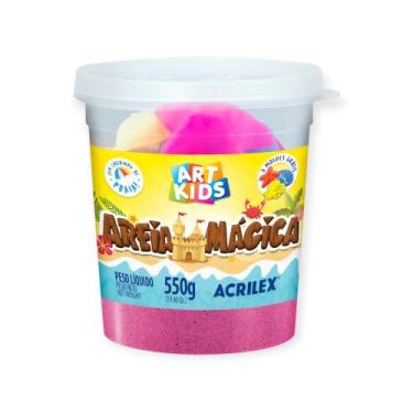 Imagem de Areia Magica Cinetica 550g Rosa Acrilex Art Kids
