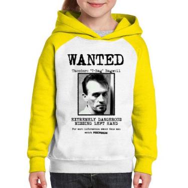 Imagem de Moletom Infantil Wanted T-Bag - Foca na Moda, Branco, Amarelo, 2