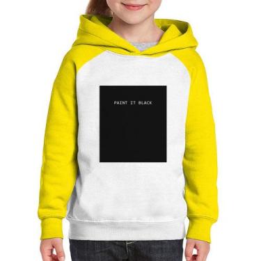 Imagem de Moletom Infantil Paint it Black - Foca na Moda, Branco, Amarelo, 14