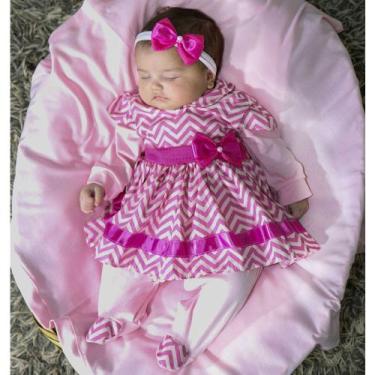Imagem de Saída de Maternidade Menina Aconchego Elegance Rosa 05 Peças P - Amora