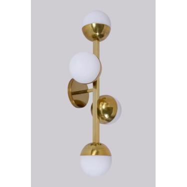Imagem de Lustre Arandela Quatro Bolas Globo 12cm Dourado 222/4 - ILUMINAMUNDO