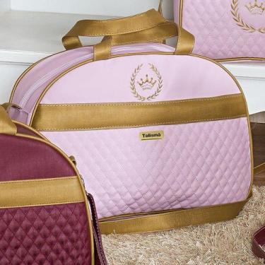 Imagem de Bolsa Maternidade Puppi Coroa Rosa e Dourado G - Talismã