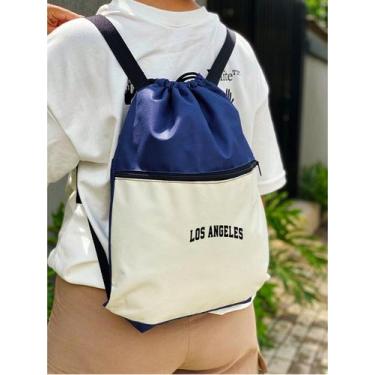 Imagem de Mochila Saco Nylon LOS ANGELES Academia Esportiva Gym Bag Fitness Unis