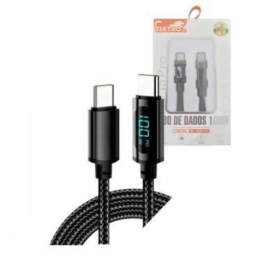 Imagem de -- Cabo de Dados 100W TIPO-C / TIPO-C Indicador Digital Linha Premium 