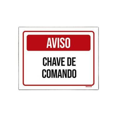 Imagem de Placa De Sinalização - Aviso Chave De Comando 27X35