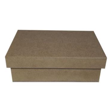 Imagem de Caixa Retangular Tampa Sapato 16x11x5 Mdf Madeira - ATACADÃO DO ARTESA