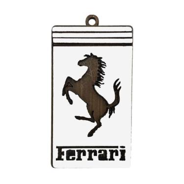 Imagem de Pacote 20 Chaveiro 3d Marca Ferrari 6cm Mdf Madeira Decorada - ATACADÃ