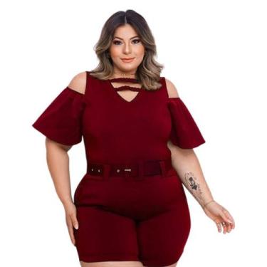 Imagem de Macaquinho Plus Size Com Cinto Roupas Femininas 48 ao 52 0023 - Belluc