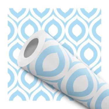 Imagem de Papel De Parede Adesivo Lavável Azul Mosaico Formas Abstrato - DELIQUA