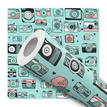 Imagem de Papel De Parede Auto Adesivo Lavável Infantil Câmera Polaroide Vintage