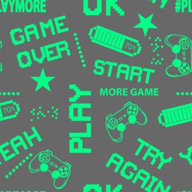 Imagem de Papel De Parede Vinílico Controle Video Game Gamer Verde Quarto 10m - 