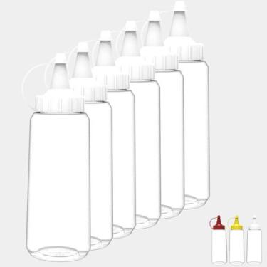 Imagem de Kit 6 Bisnagas Flexível Transparente 250ML Molho Ketchup Maionese Most