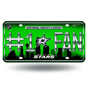 Imagem de Rico Industries NHL Dallas Stars #1 Fan Metal Auto Tag 21,5 cm x 28 cm - Ótimo para caminhão/carro/SUV