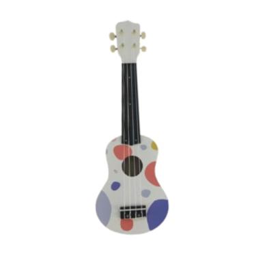 Imagem de Generic 20,87'' Brinquedo musical de guitarra infantil, Ukulele educacional infantil de 4 cordas Mini guitarra infantil, guitarra de madeira para brincar na , Branco