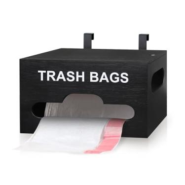 Imagem de Ymesiyou Suporte para Saco de Lixo, Suporte para Saco de Lixo de Bambu, Suporte para Saco de Lixo de Parede, Armazenamento de Saco de Compras de Cozinha, Organizador de Rolo de Sac (Suporte Para Saco