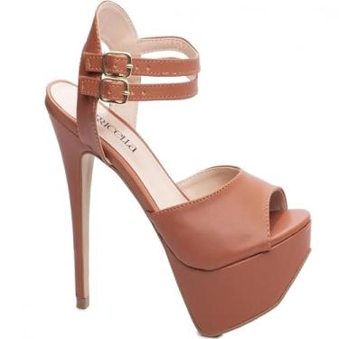 Imagem de Sandália Meia Pata Feminina 2 tiras (Caramelo, BR, Adulto, Numérico, 39)