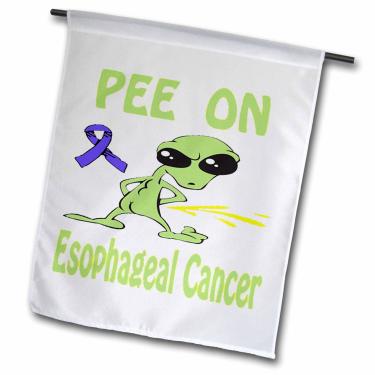 Imagem de 3dRose Super Funny Peeing Alien Support Causes for Esophageal Cancer - Bandeira de jardim, 30,48 x 45,72 cm