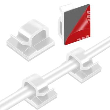 Imagem de Clipes de cabo adesivos Ethernet – 100 peças de clipes de cabo Ethernet de 8 mm para cabo Ethernet Cat5 Cat6 Cat7 Cat8 RJ45 e cabo Ethernet plano de linha telefônica (branco)