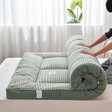 Imagem de KUGGKKTP Colchão japonês de enrolar futon colchão macio dobrável tapete de tatame grosso tapete de dormir colchão de cama de massagem tailandesa fácil de armazenar respirável para sofá colchão