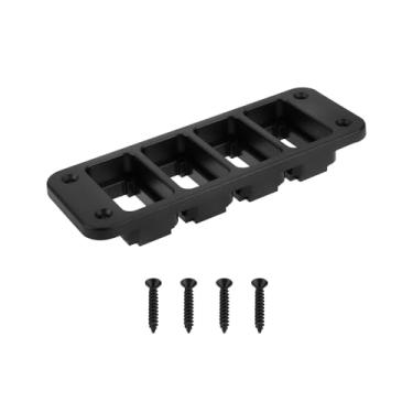 Imagem de Micro Traders 1 peça de suporte de interruptor de pressão de 4 vias, suporte de plástico, 4 furos, botão de pressão, painel de montagem com 4 parafusos compatível com Toyota Prado