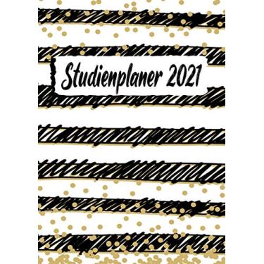 Imagem de Studienplaner 2021: Wochenplaner zum notieren, organisieren und planen DIN A4. Kalender/Terminkalender/Monats- / Tagesübersicht/Kontakt- / Geburtstags listen/Striche handgezeichnet